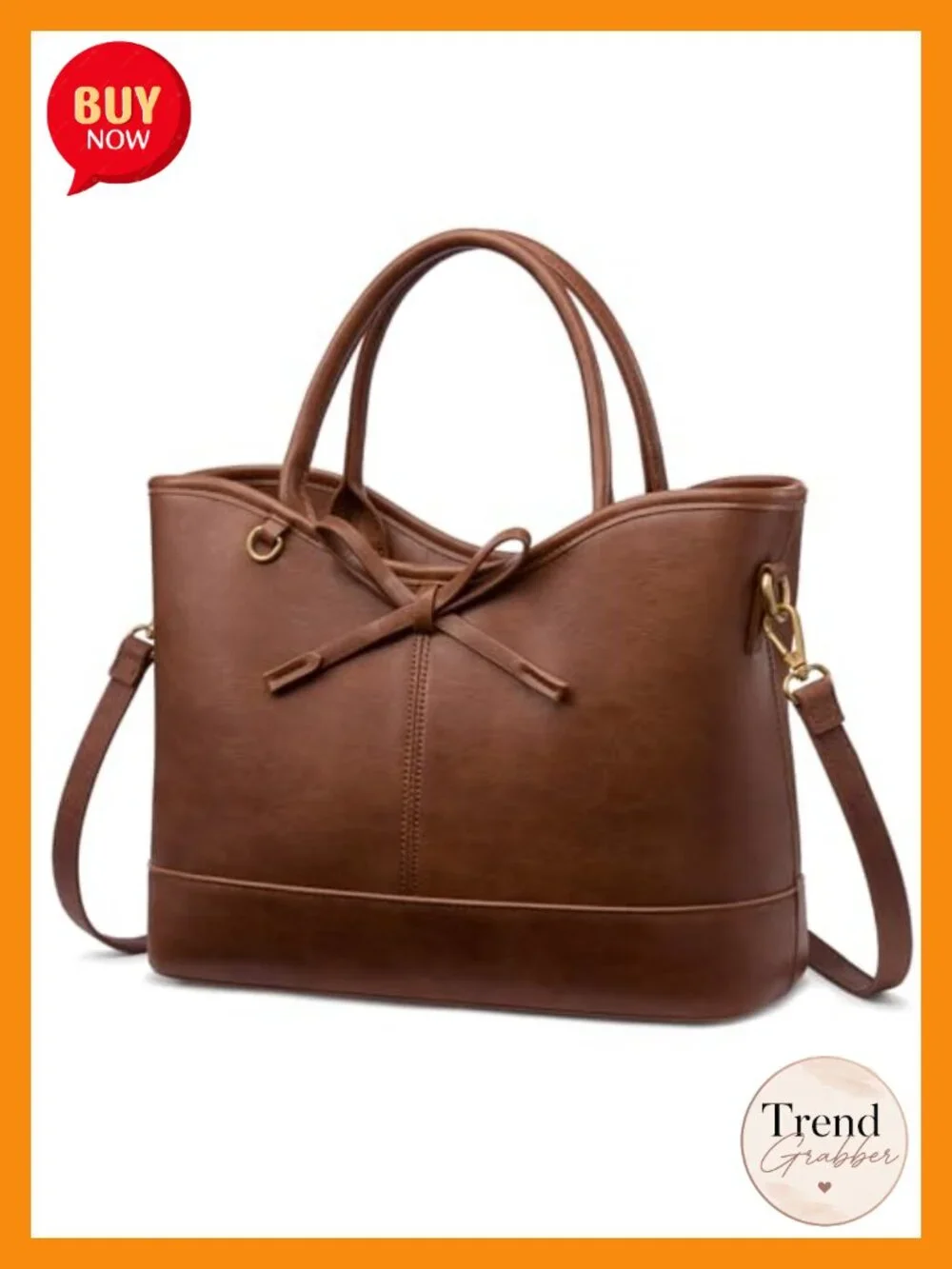 Vegan Leather Satchel Tote Shoulder Bag for Women with Top Handle & Crossbody